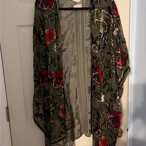 Free People Sheer Gray Patterned Top